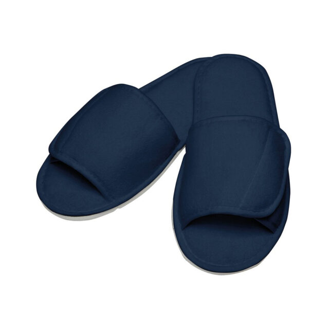 Open-toe slippers with hook and loop strap
