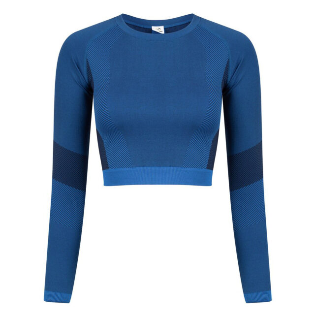 Women’s seamless panelled long sleeve crop top