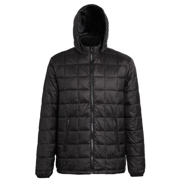 Box quilt hooded jacket