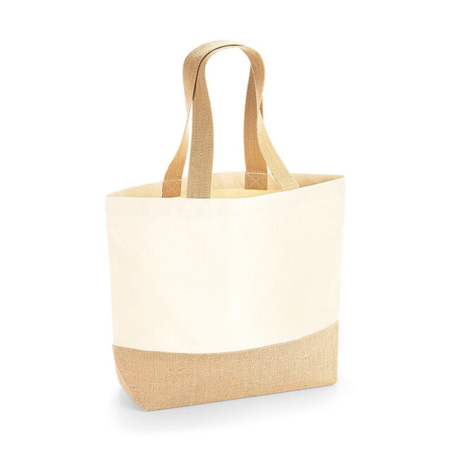 Jute base canvas tote