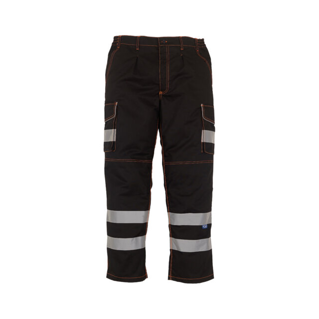 Hi-vis polycotton cargo trousers with knee pad pockets (HV018T/3M)